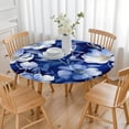 thumbnail image 3 of Pioneer Flower Floral Print Pattern Round Fitted Tablecloth with Elastic Edge,Dining Table Cover Waterproof,Outdoor Round Tablecloth for Camping,Dining,Indoor and Outdoor, 3 of 7