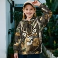 thumbnail image 2 of Uorisanigo Kids Girls Sweatshirt Casual Long Sleeve Pullover Top Oversized Camo Hunting Deer Quarter Zipper Cropped Sweatshirt Teen Girl Comfy Pullover Jackets Sweaters Fall Clothes, 2 of 7
