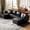 Black, variant on JULY'S SONG 91.5" Leather Modular Sectional Sofa with Storage Ottoman, Oversized L-Shaped Couch with Storage Seat, 4 Seater Couch for Living Room, Brown