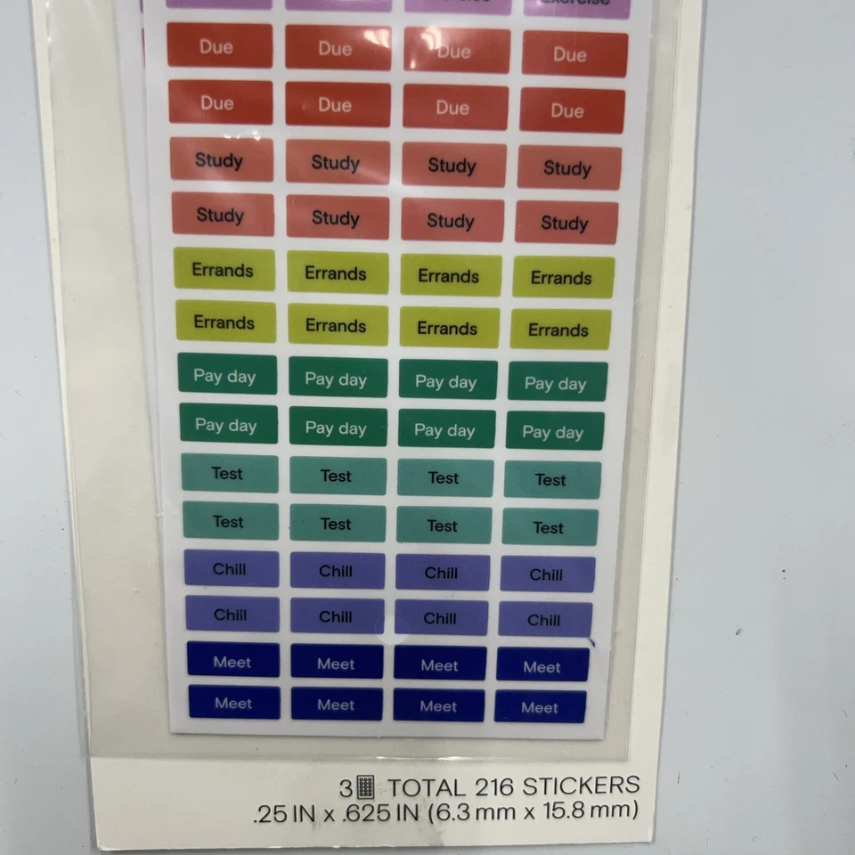 Noted By Post It Planner Stickers 216 Total 3 Sheets Planner Stickers 2 Pack