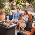 thumbnail image 6 of LayinSun 7 Pieces Patio Furniture Sets with Fire Pit Table, Outdoor Wicker Conversation Set with Armchairs and 6" Thick Cushion for Deck Garden Backyard, 6 of 7