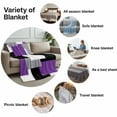 thumbnail image 6 of Throw Blanket for Couch Abstract Geometric Soft Fleece Flannel Blankets Cozy Lightweight Blanket for Home Sofa Living Room Mid Century Purple Nordic Bed Throws 30" x 40", 6 of 9