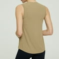 thumbnail image 5 of KBZDBZC Tank Tops Women Women's 2024 Summer New Cool Sports Vest Women's Running Sleeveless Blouse Quick Drying Outer Top Yoga Fitness Loose Tanks Workout Tops Women's Tops (Beige,L), 5 of 6
