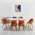 thumbnail image 2 of KEIVVAKN Kitchen Dining Chairs Set of 6 Orange Upholstered Modern Chairs for Dining Room Metal Legs, 2 of 10