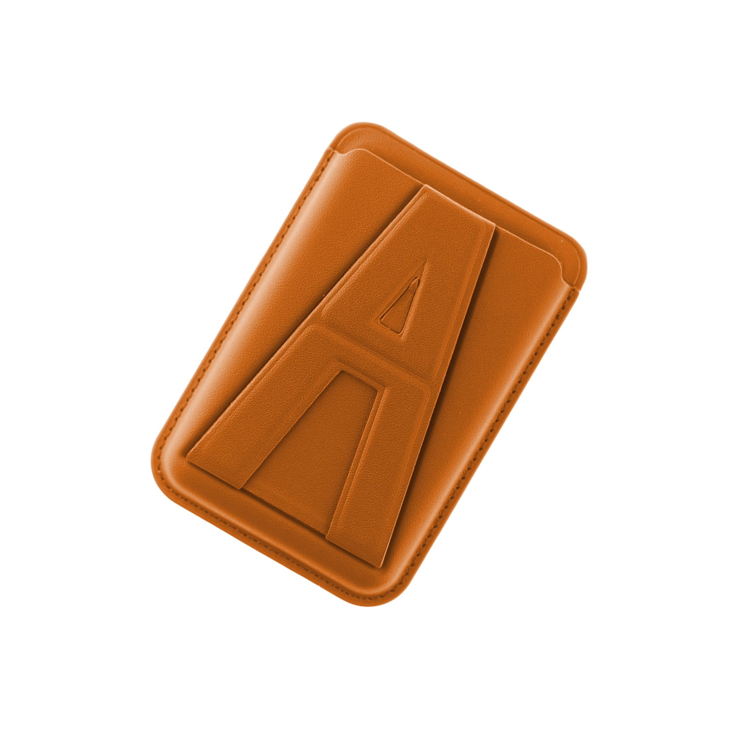 A Design Leather Wallet Attachment with Magnetic Stand Function - Orange
