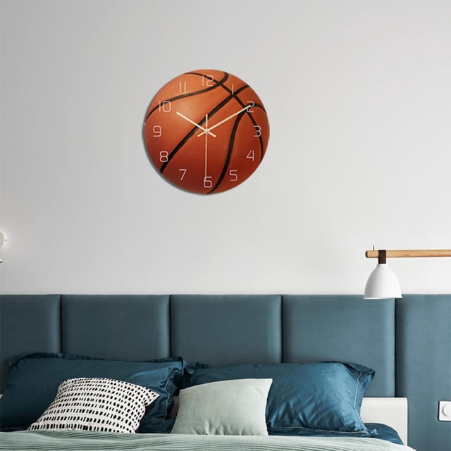 Reloj de pared con deportiva forma forma forma , colgante silencioso de , con pilas, dormitorio, sala de , decoración de oficina Baloncesto Fernando reloj de pared