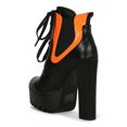 thumbnail image 3 of Women Neon Pop Lace-Up Lug Sole Elastic Side Platform Booties 19567, 3 of 6