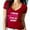 Red, variant on I Wear Pink For My Aunt Printed Women's V-neck Tshirt Black Tee Small