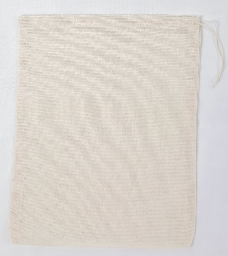 Cotton Muslin Bags, Pack of 10, 7.75 x 9.75 inches