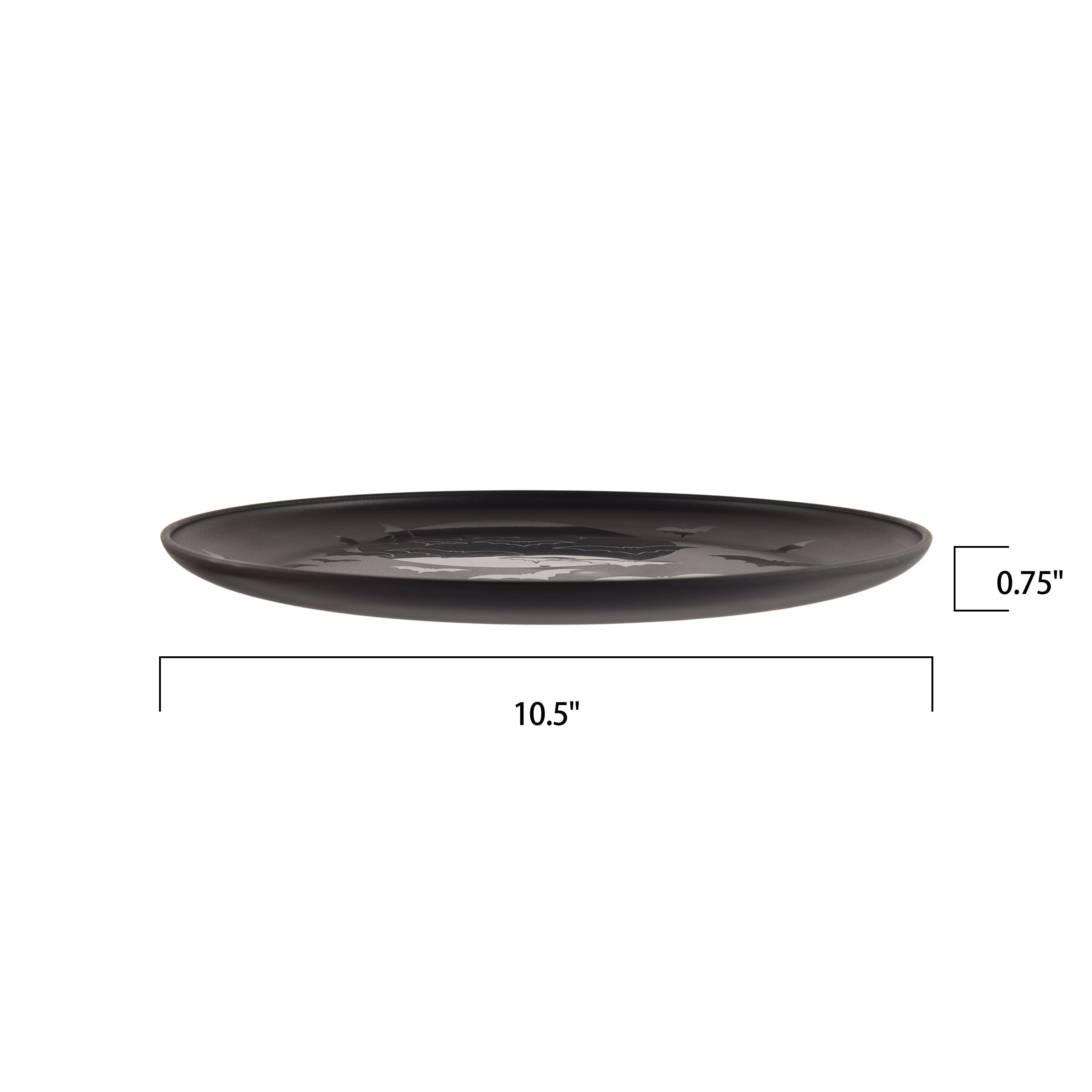 Mainstays 30-Piece Plastic Dancing Bats Dinnerware Set, Black