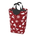 thumbnail image 2 of Waterproof Collapsible Laundry Hamper, Red Christmas Elements Aluminum Handle Laundry Bag Storage Basket, 50L, 2 of 6