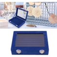 thumbnail image 5 of Jewelry Organizer, Jewelry Box, Compressed Wood and Velvet Lining Elegant Jewelry Display Box with Clear Glass Lid Enables Clear Display of Your Stored Jewelries while Keeping Them Dust Free, Brown, 5 of 7