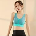 thumbnail image 4 of AJZIOJIRO Zip Front Post-Surgery Bra Women's Wireless Sports Bras Padded Strappy Medium Support Yoga Exercise Athletic Bras S-XL, 4 of 8