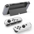 thumbnail image 4 of I5S For Nintendo Switch OLED Transparent Crystal Case Hard PC Split X5r Protective Cover with Kickst, 4 of 5