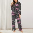 thumbnail image 2 of Pajama Sets for Women 2 Pcs, Lovely Mom Ever Button Down Long Sleeve Sleepwear Lounge PJ Sets, 2 of 6