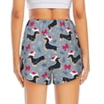 thumbnail image 2 of Lsque Christmas Hat Dachshund Printed Women's Running Shorts with Liner Pockets,Elastic Quick Dry Workout Athletic Gym Yoga Shorts,Womens High Waist Shorts-XX-Large, 2 of 9
