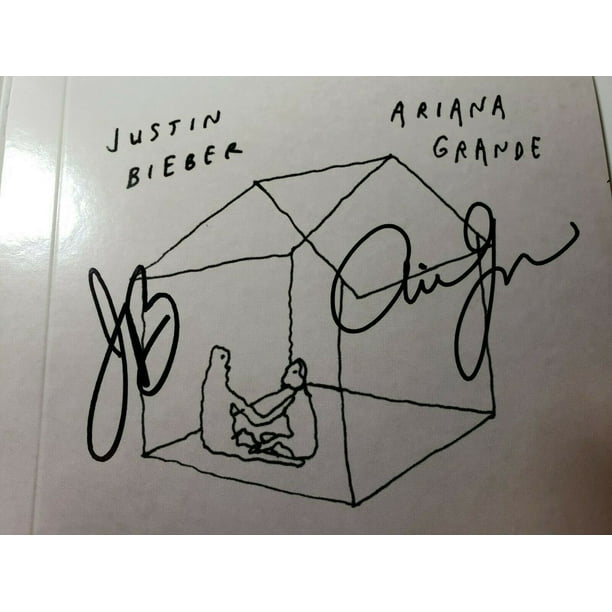 Autographed Justin Bieber Ariana Grande Signed Stuck With U Cd Walmart Com Walmart Com