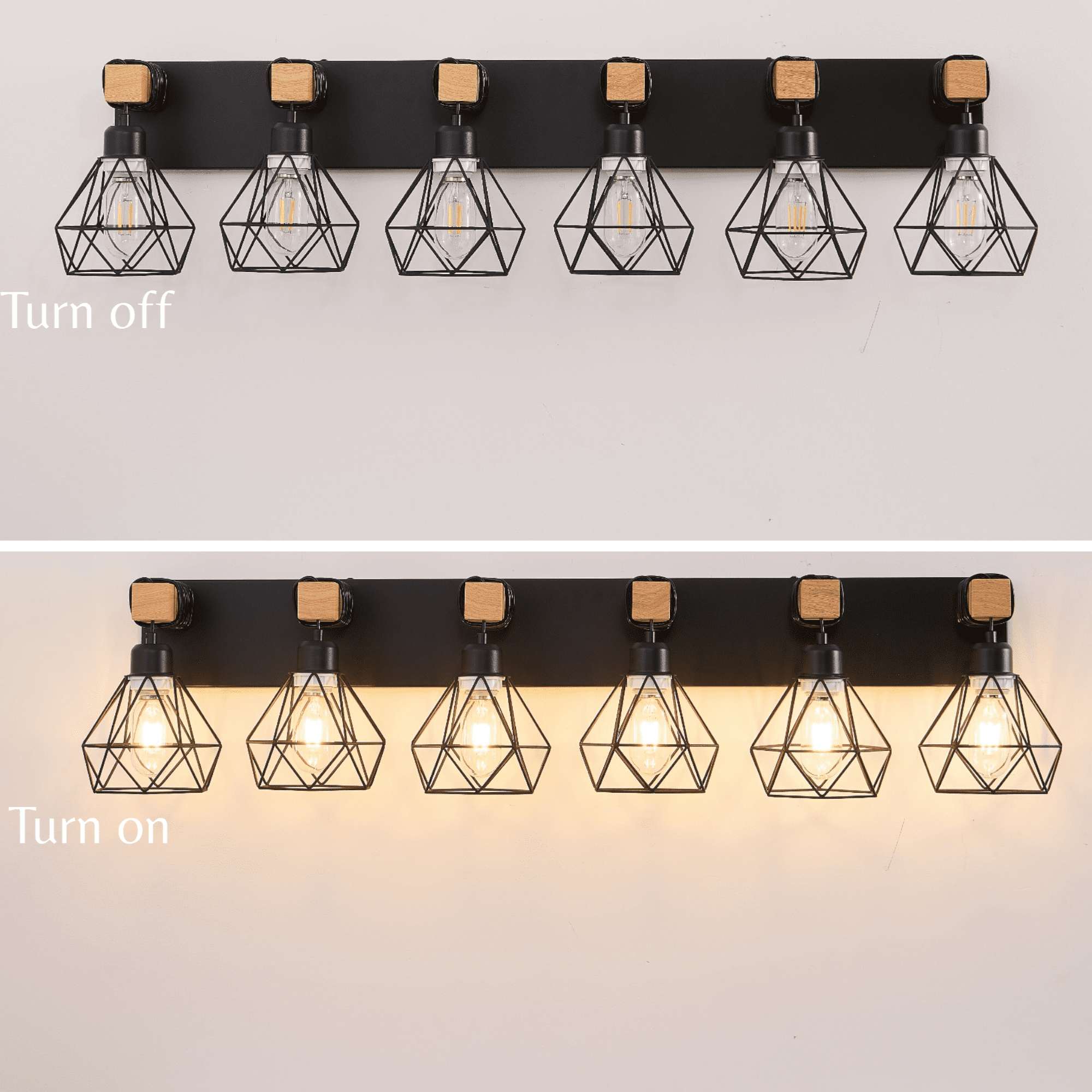 JESTOP Farmhouse Bathroom Vanity Light with 4/5/6 Lights for Bathroom, Hallway (Bulb Not Included)