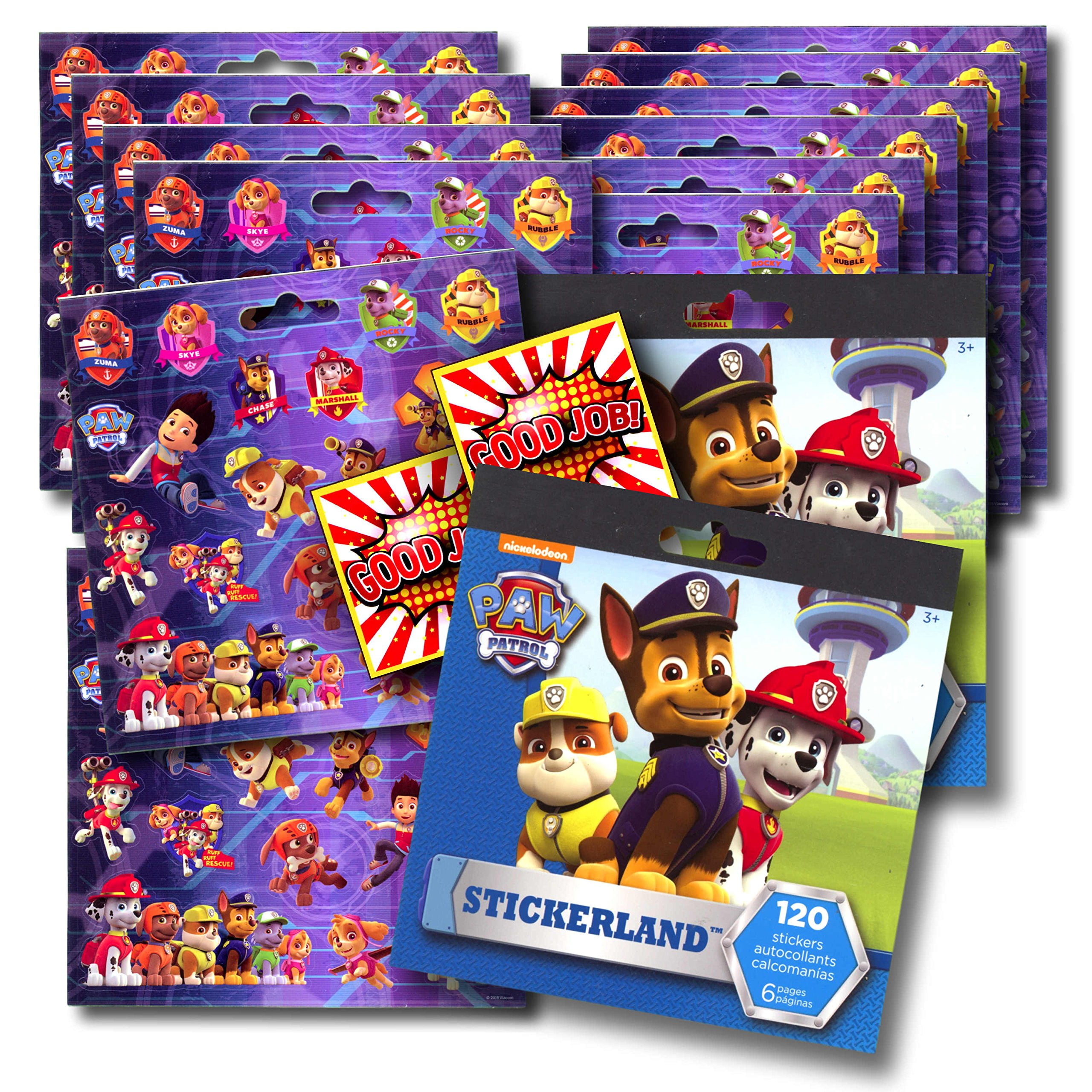 Nick Jr. Studios PAW Patrol Stickers Party Favors - Bundle of 12 Sheets ...