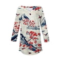 thumbnail image 5 of Floral Print Tees Shirts for Womens Henley Neck Tops 3/4 Sleeve Blouses Button Down Loose Fitted Tunics Tops Light Breathable Shirt Spring Outfits 2025 Pullover Fall Winter Clothes, 5 of 5