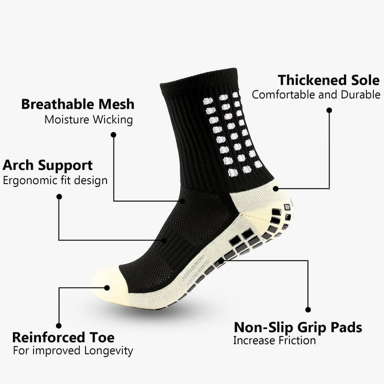 Grippy Black Football Grip Socks