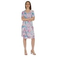 thumbnail image 2 of Moomaya Cotton Jersey Printed Midi Dress For Women V-Neck Summer Short Sleeves Knee Length Dress, 2 of 7