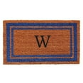 thumbnail image 1 of Calloway Mills 152972436W 24 x 36 in. Blue Border Monogram Rectangular Doormat, Natural - Letter W, 1 of 1