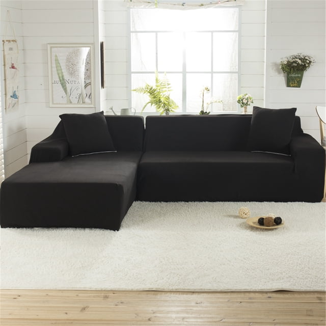 L-Shaped 3 Seats Sofa Covers Polyester Stretch Fabric Sectional Sofa Cover Couch Slipcovers Protector Living Room Home Decor
