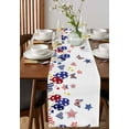 thumbnail image 4 of Table Runner Dresser Scarves 36 Inch Long,Memorial Day Blue Red Butterfly Balloon Linen Dining Table Runners Patriotic Star Heart on White Tabletop Scarf for Wedding Holiday Party Kitchen, 4 of 9