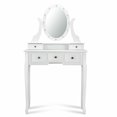 thumbnail image 2 of Gymax 5 Drawers Bedroom Vanity Makeup Dressing Table Stool Set Lighted Mirror W/12 LED Bulbs, 2 of 10