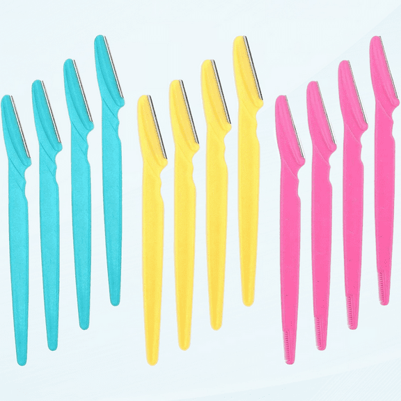 12 PCS Eyebrow Razors for Women, Dermaplaning Razor and Facial Hair Trimmer for Men & Women (12)