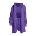 thumbnail image 4 of Lovskoo Women Fuzzy 3 Piece Outfit Pajamas Fleece Hooded Cardigan Outwear Sleeveless Crop Tops Shorts Nightwear Set Purple, 4 of 7