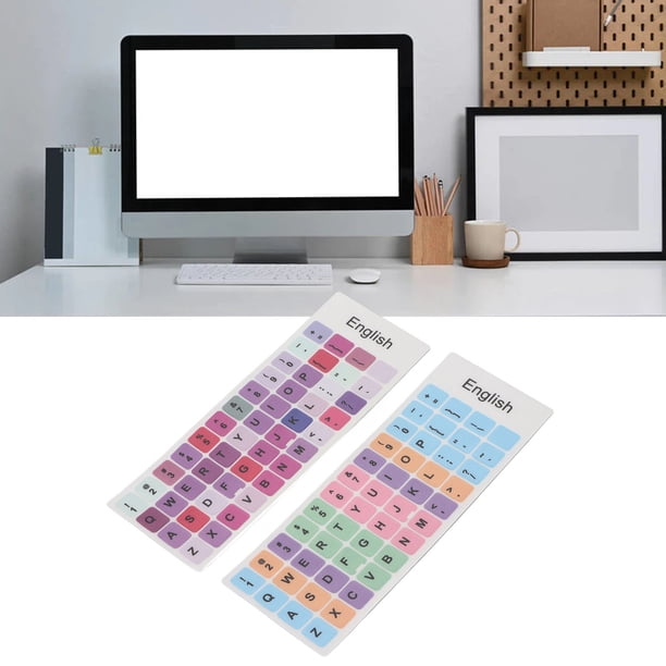 Pegatinas de Teclado, 2 piezas en inglés Idioma a Prueba de Polvo A Prueba de Agua Material PVC Tecks de CompuTADORA KeyCaps Pegalias Alfabeto