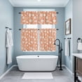 3 Piece Kitchen Curtains and Valances Set Pink White Starfish Coastal ...