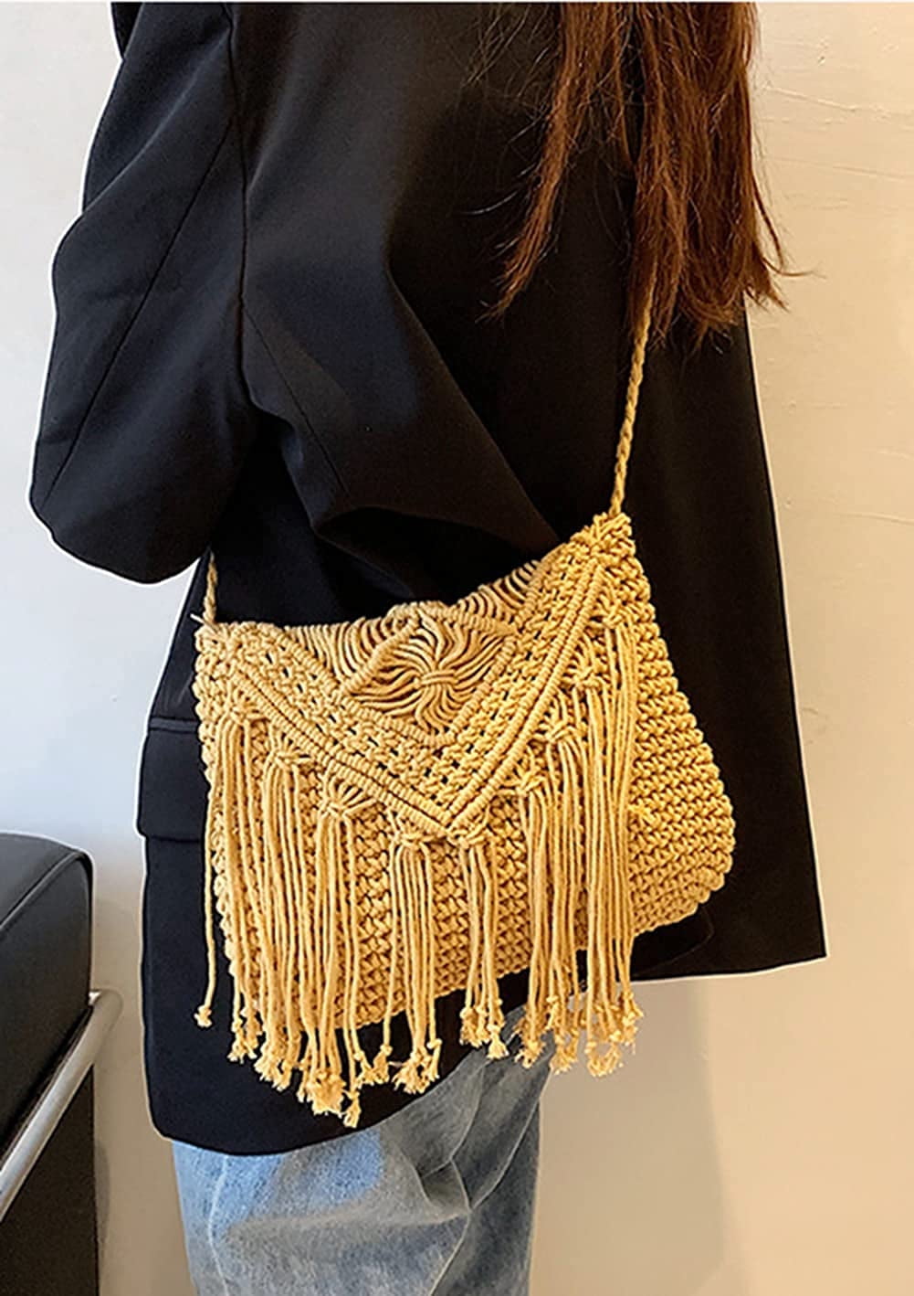 Crossbody Bag for Women Cute Hobo Bag Satchel Bag Summer Bag Knit Bag Beach Bag Purse Tote Handbags for Women 2023