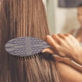 thumbnail image 4 of Pastoral Style Hair Brush with Floral and Tribal Patterns, Vintage Bohemian Soft Paddle Brush for Wet & Dry Hair, 4 of 7