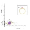 thumbnail image 4 of ANGARA Natural Prong-Set 1.15 ct Amethyst Bypass Ring with Diamond Accents in 14K Yellow Gold for Women (Size-7mm) | February Birthstone, Anniversary, Jewelry Gift for Women | Natural Amethyst Ring, 4 of 9