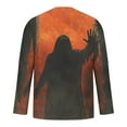 thumbnail image 4 of YOIAVAIOY Men's Halloween T shirts Spooky Season Ghost Print Shirts Long Sleeve Teen Boys Tee Shirt Fall Tops Festival Casual Tees Orange XXXL, 4 of 5