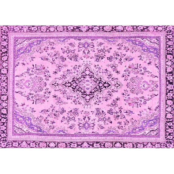 Ahgly Company Indoor Rectangle Abstract Pink Modern Area Rugs, 3' x 5'
