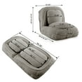 thumbnail image 5 of Aukfa Fold Lazy Sofa Bed,Floor Chair Small Couch with 5 Adjustable for Living Room, Gray, 5 of 9