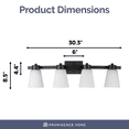 thumbnail image 5 of Prominence Home Fairendale 4-Light Matte Black Bathroom Vanity Light with Frosted Glass Shade, 5 of 6