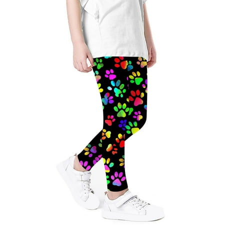 

uublik Toddler Girl Leggings Toddler Tights Pants Full Length Stretch Bottom Pants Multicolor Size 3T-8