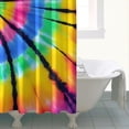thumbnail image 4 of Colorful Rainbow Tie Dye Spiral Pattern Shower Curtain 72"x84" ,Bathroom Decorative Shower Curtains Set with 12 Hooks,Modern Waterproof Washable Shower Curtain, 4 of 6