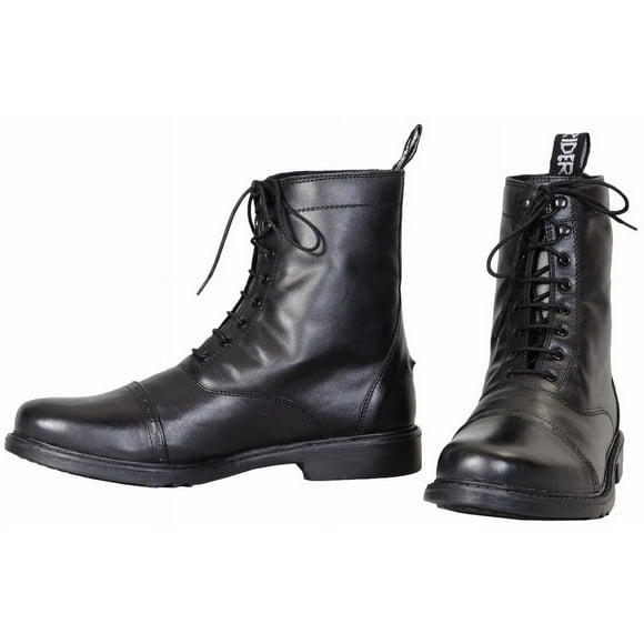 TuffRider Bottes de Paddock à Lacets pour Hommes, Noir, 11.5