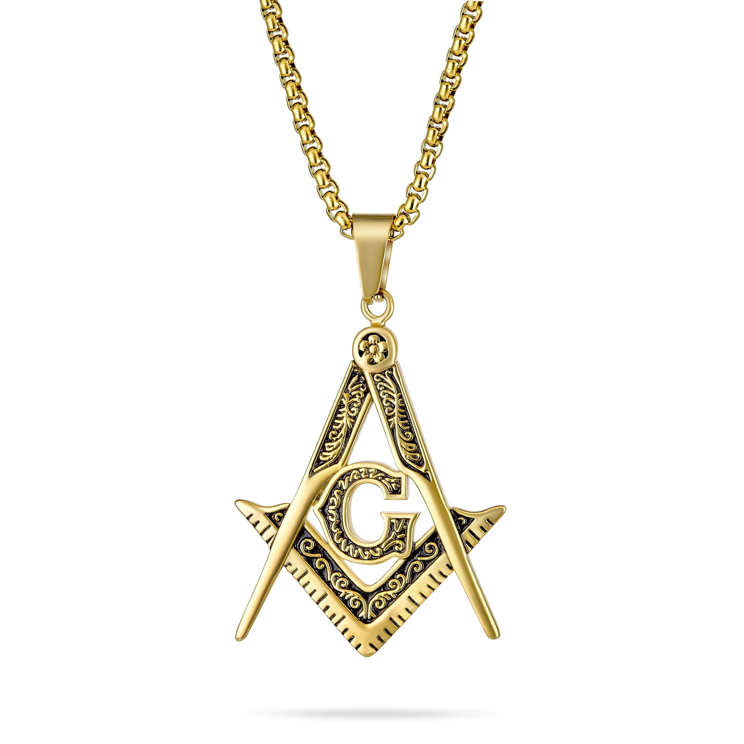 In Car Wooden Beads & Masonic Square & Compass Pendant Freemason Mason Souvenir 