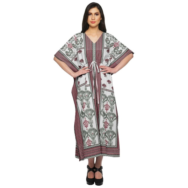 Moomaya Kaftan de Plage, Paréo de Bikini, Robe Longue Maxi Caftan pour Femmes