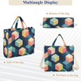 thumbnail image 6 of FORMRS Womens Corduroy Tote Bag Crossbody Shoulder Handbag with Pocket, Blue Cubes, 6 of 7