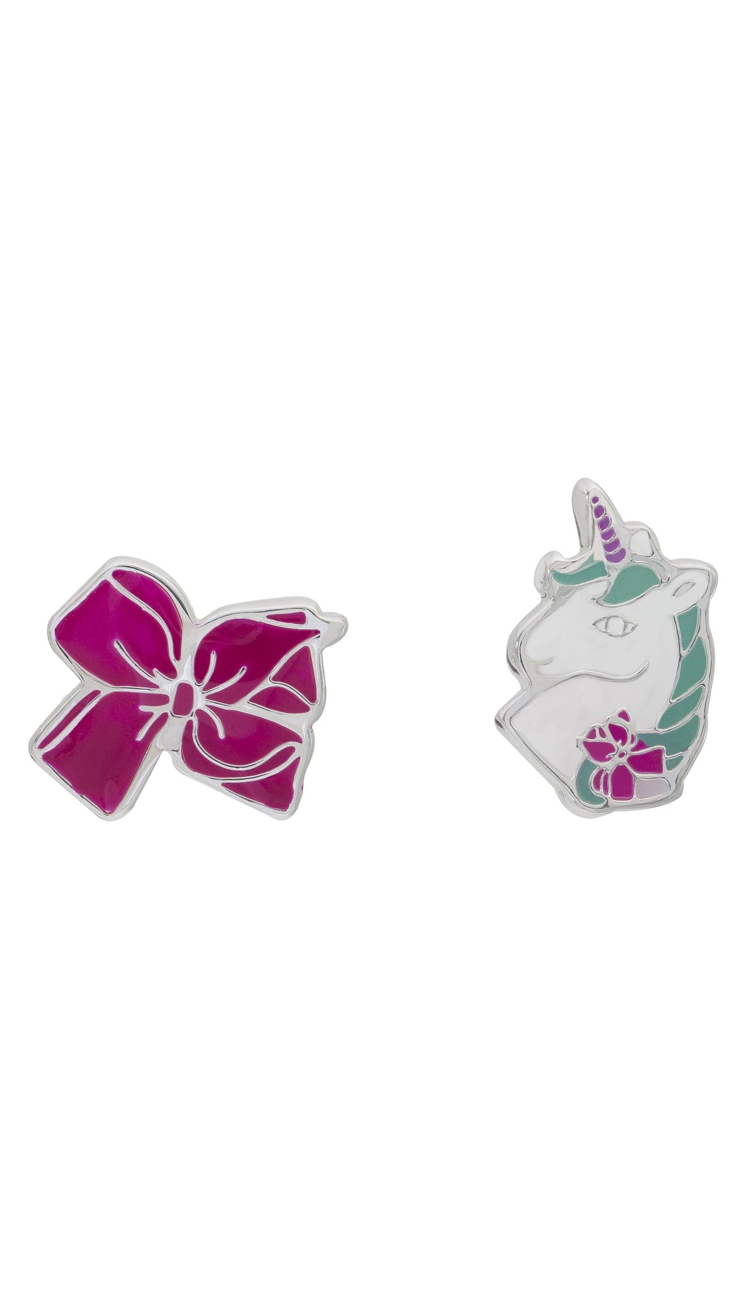 jojo siwa Brass Mismatched Unicorn Bow Stud Earrings Nickelodeon