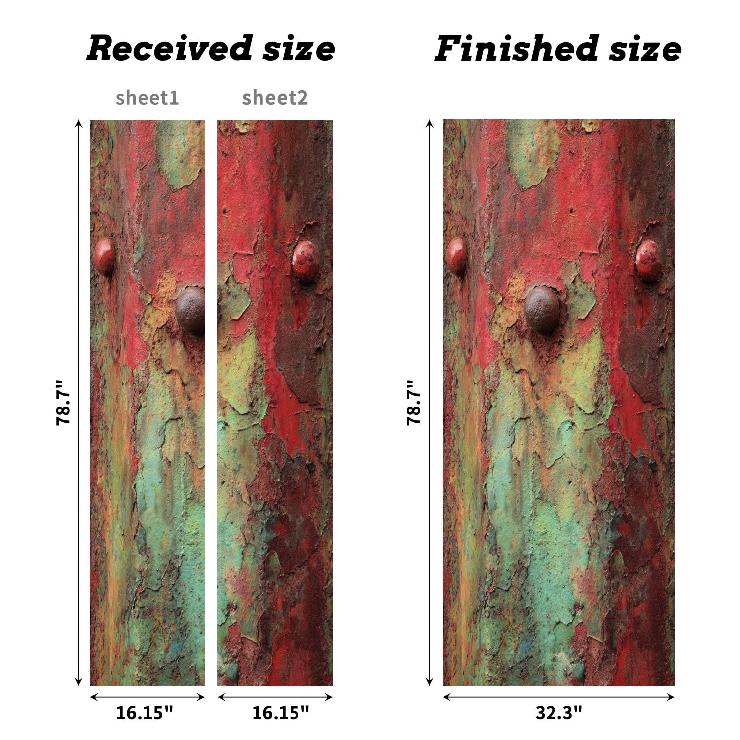 Self Adhesive Vinyl Refrigerator Wrap Set Distressed Copper Door Mural Removable Fridge Sticker Peel and Stick&nbsp;Full Door Cover Decal Kitchen Bar Decor