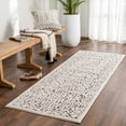 thumbnail image 6 of Hauteloom Aredea Bohemian Dotted Area Rug for Living Room, Bedroom, Dining Room - Transitional Damask Carpet - Medium Pile - Black and White, Charcoal - 18" Sample, 6 of 16